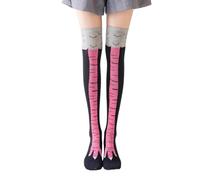 Chicken Leg Socks Drole pour Les Fêtes D'Anniversaire Fêtes Costumées,Chaussettes Amusantes pour Adultes,Rigolotes Humour,Chaussettes Montantes Femmes (Rose Foncé)