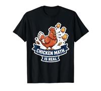 Chicken Math est Une Ferme familiale de Poulets d'arrière-Cour Vraiment Amusante T-Shirt Graphique avec Valeur, Homme, Noir, L