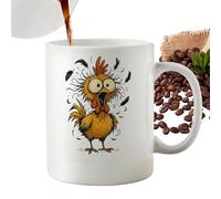 Chicken Mug - 350ml Funny Ceramic Drinkware | Hot Chocolate Coffee Tea Cup with Handle, Cute Gift for Chicken Lover Women, Milk Water Beverage Container, Kitchen and Dining Accessory
