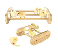 Chicken Perch Pole - Wooden Mini Roosting Bar with Mirror | Chicken Perch Set Strong Bar Toy for Brooder Box Coop Training Chicks Hens Parrots Macaws