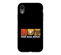 Chicken Poops Eggs Repeat Funny Homesteader Backyard Coque pour iPhone XR