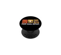 Chicken Poops Eggs Repeat Funny Homesteader Backyard PopSockets PopGrip Adhésif
