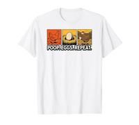 Chicken Poops Eggs Repeat Funny Homesteader Backyard T-Shirt Graphique avec Valeur, Homme, Blanc, L