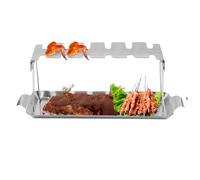 Chicken Rack, Leg Holder, 15.55x5.79x5.71in Wing Stand, Stainless Steel Build, Non-Stick Tool for Grill Cooking, Oven Baking, BBQ Setup, Patio Meals, Lawn Parties, Garden Gatherings