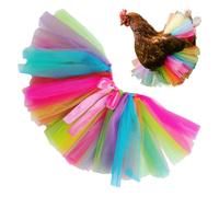 Chicken Saddle Apron With Ballet Skirt | Funny Rainbow Hen Protection Vest For Chickens Ducks And Geese | Adjustable Mesh Poultry Apron With Warm Cover Design | Cute Pet Costume For Backyard Flocks An