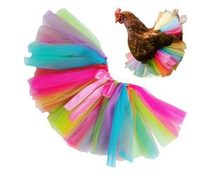 Chicken Saddle Apron With Ballet Skirt | Funny Rainbow Hen Protection Vest For Chickens Ducks And Geese | Adjustable Mesh Poultry Apron With Warm Cover Design | Cute Pet Costume For Backyard Flocks An