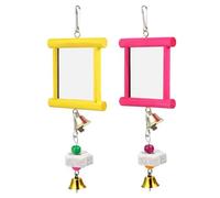 Chicken Swing Mirror - Wooden Acrylic Hanging Toy, Reflective Pecking Engagement, Multi Functional Coop Accessory | Backyard Hen Enclosures, Rooster Play Areas, Open Air Farm Coops