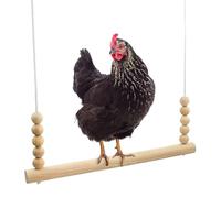 Chicken Swing, Wood Hen Glider Toy, 17.72x14.96x0.39 inches Perch Ladder with Hanging Ropes & Stable Balance, Safe Play Structure for Poultry Rooster Hens Parrots and Far
