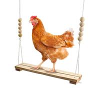 Chicken Swing, Wood Natural Chicken Hanging, 15.55x2.76x43.31 inches Weather Resistant Easy to Install Poultry Toy, Hen Coop Entertainment for Chicks, Hens in Backyard and Patio