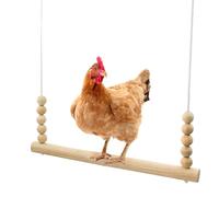 Chicken Swing, Wooden Poultry Perch Toy, Stable Hanging Accessory, Safe Enrichment Playset, 17.72x14.96x0.39 inches, Resting Spot for Roosters Hens Parrots Backyard Use