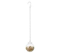 Chicken Treat Ball - Hanging Poultry Pecking Toy | Slow Feeder Dispenser | 55cm / 21.65 Inch Length with Metal Lanyard, Durable PP Shell, Treat Holder for Hens, Ducks, Geese & Large Birds
