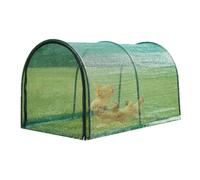 Chicken Tunnel - Portable Outdoor Run, Mesh Poultry Pen Enclosure Netting | Filet en acier avec cadre en PVC en maille filet | Garden Yard Lawn Deck Farm Placement, Foldable Body Safe Outdoor Pet