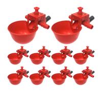 Chicken Water Cups Set of 10, Automatic Chicken Cup Waterer with Adjustable Drinker, Food Feeder for Chickens, Geese, Turkeys, Bunnies, Pet Hydration System, 3.35x2.76x1.57 inches
