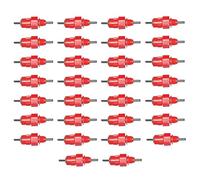 Chicken Waterer Nipples, 30 Pack Stainless Steel Automatic Drinker Nozzles, Leak-Proof Poultry Water Feeder for Chicken Duck Rabbits, Indoor Outdoor Livestock Hutch Farm Use, 10g Red