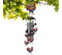 Chicken Wind Chimes, Vintage Yard Art, Handmade Rooster Wind Chime