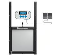 Ouvre-porte automatique pour poulailler, minuterie/détection de lumière ChickenGuard 'PRO Solar Combi', kit de panneau solaire inclus et porte en aluminium robuste anti-prédateur autobloquante