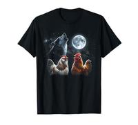 Chickens and Wolf Howling at The Moon Funny Parody Jokes Tee T-Shirt