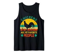 Chickens are My Favorite People Grass Rétro Sunset Funny Débardeur