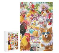 Chickens Tea Party Puzzle 1000 Pièces Educa Jouet en Bois Cadeau Unique Décoration Intérieure Jeu Éducatif Challenge Toy Adultes Et Enfants À Partir De 14 Ans 1000 PCS