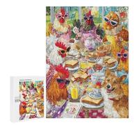 Chickens Tea Party with Dog-1 Puzzle 1000 Pièces Educa Jouet en Bois Cadeau Unique Décoration Intérieure Jeu Éducatif Challenge Toy Adultes Et Enfants À Partir De 14 Ans 500 PCS