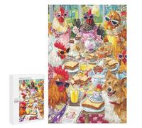 Chickens Tea Party with Dog-1 Puzzle 1000 Pièces Educa Jouet en Bois Cadeau Unique Décoration Intérieure Jeu Éducatif Challenge Toy Adultes Et Enfants À Partir De 14 Ans 1000 PCS