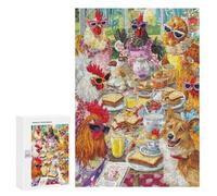 Chickens Tea Party with Dog-1 Puzzle 1000 Pièces Educa Jouet en Bois Cadeau Unique Décoration Intérieure Jeu Éducatif Challenge Toy Adultes Et Enfants À Partir De 14 Ans 300 PCS