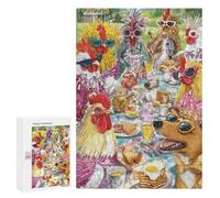 Chickens Tea Party with Dog Puzzle 1000 Pièces Educa Jouet en Bois Cadeau Unique Décoration Intérieure Jeu Éducatif Challenge Toy Adultes Et Enfants À Partir De 14 Ans 300 PCS