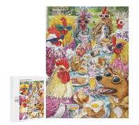 Chickens Tea Party with Dog Puzzle 1000 Pièces Educa Jouet en Bois Cadeau Unique Décoration Intérieure Jeu Éducatif Challenge Toy Adultes Et Enfants À Partir De 14 Ans 500 PCS