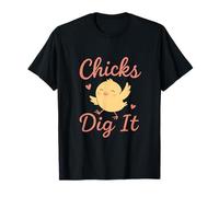 Chicks Dig It Chick Dance Farm Jeu de Mots Pastel T-Shirt
