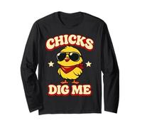 Chicks Dig Me Easter pour Petits garçons et Hommes, joyeuses Pâques drôles Manche Longue
