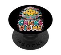 Chicks Dig Me Funny Easter Toddler Boys Men Happy Easter PopSockets PopGrip Adhésif