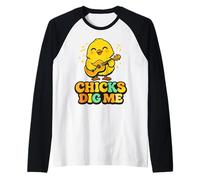 Chicks Dig Me Guitare de Pâques Amusante pour garçon Manche Raglan