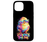 Chicks Dig Me Lunettes tie-Dye Amusantes Happy Easter Day Holiday Coque pour iPhone 15