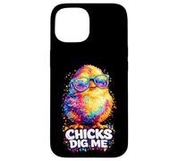 Chicks Dig Me Lunettes tie-Dye Amusantes Happy Easter Day Holiday Coque pour iPhone 15