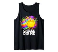 Chicks Dig Me Lunettes tie-Dye Amusantes Happy Easter Day Holiday Débardeur
