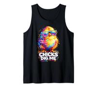 Chicks Dig Me Lunettes tie-Dye Amusantes Happy Easter Day Holiday Débardeur