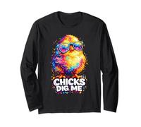 Chicks Dig Me Lunettes tie-Dye Amusantes Happy Easter Day Holiday Manche Longue
