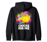 Chicks Dig Me Lunettes tie-Dye Amusantes Happy Easter Day Holiday Sweat à Capuche