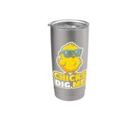 Chicks Dig Me Pâques Humour Vacances Saisonnier Spring Farmer Gobelet isotherme en acier inoxydable double paroi