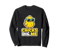 Chicks Dig Me Pâques Humour Vacances Saisonnier Spring Farmer Sweatshirt