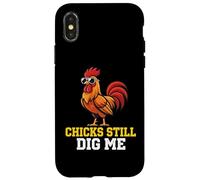 Chicks Still Dig Me Coq Ferme Volaille Barnyard Farmer Coque pour iPhone X/XS