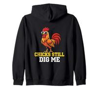 Chicks Still Dig Me Coq Ferme Volaille Barnyard Farmer Sweat à Capuche