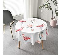 Chickw1 3D Rondes Nappes, Anti Tache Impermeable Motif Flamant Tropical 3D Nappe Ronde en Polyester Lavable, Décoration pour Table Ronde Salle Manger/Cuisine/Jardin (Rose Chinoise,200cm)