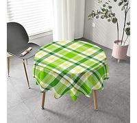 Chickw1 3D Rondes Nappes, Anti Tache Impermeable Plaid Nappe Ronde en Polyester Lavable, Décoration pour Table Ronde Salle Manger/Cuisine/Jardin (Herbe Verte,100cm)