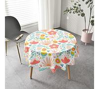 Chickw1 3D Rondes Nappes, Anti Tache Impermeable Style Pastoral Nappe Ronde en Polyester Lavable, Décoration pour Table Ronde Salle Manger/Cuisine/Jardin (Fleurs Sauvages,180cm)