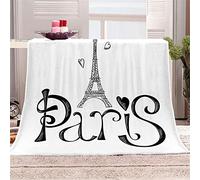 Chickw1 Couverture Plaid Canape en Flanelle, Moelleuse Chaudes Tour Eiffel Couverture en Polaire Légères Couvertures Couverture lit pour Adultes Enfants Lit ou Canapé (Paris,100x150cm)