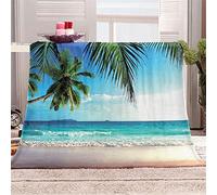 Chickw1 Couverture Polaire Plaid Flanelle, 3D Océan Imprimé Chaude Douce Couverture de Lit Microfibre Moelleuse Jeté de Canapé Couvertures pour Adulte et Enfant (Cocotier,100x150cm)