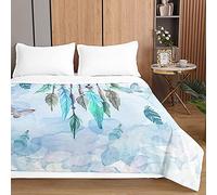 Chickw1 Couvre Lit Matelassée 3D Imprimé de Attrapeur de rêves Dessus de Lit Doux Couverture de lit Microfiber Couvre-lit Réversible Printemps Été Jeté de Lit (Papillon,220x240cm)
