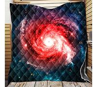 Chickw1 Couvre-Lits Matelassés, 3D Ciel étoilé Imprimé Dessus de Lits Doux Microfiber Dessus de Lit Couvre Lit Couverture de Lit Jeté de Lit pour Lit 1-2 Personnes (Système Solaire,226x280cm)