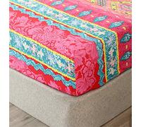 Chickw1 Drap Housse 150x200 Bohemian Housse de Matelas, Dessin Animé Protection de Matelas 30cm, Antidérapants Résistant aux Rides Drap Housse en Microfibre